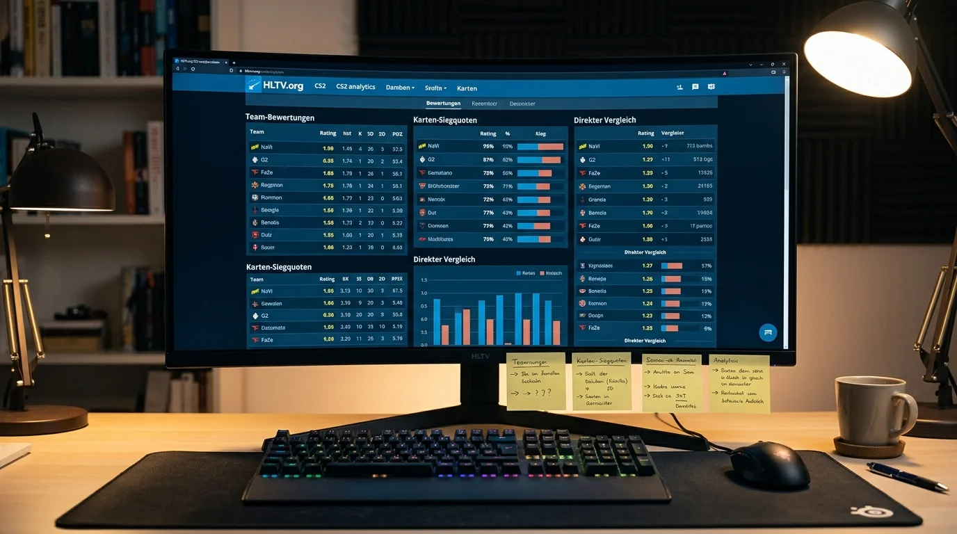 HLTV-Daten für CS2-Matchanalyse – Team-Ratings und Map-Statistiken für Wettentscheidungen nutzen