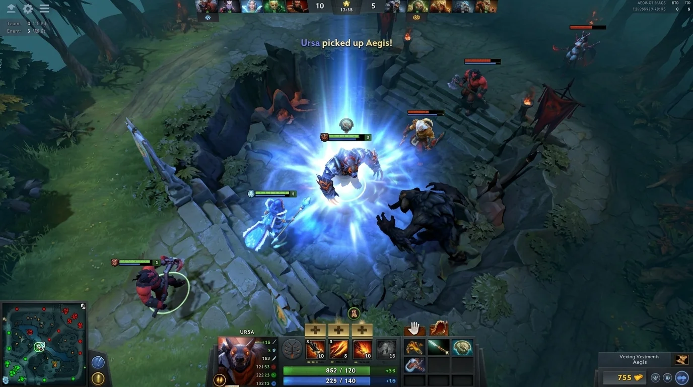 Aegis-Status Dota 2 Live-Wette – Roshan-Kill und Aegis als Entscheidungspunkt für In-Play-Wetten nutzen