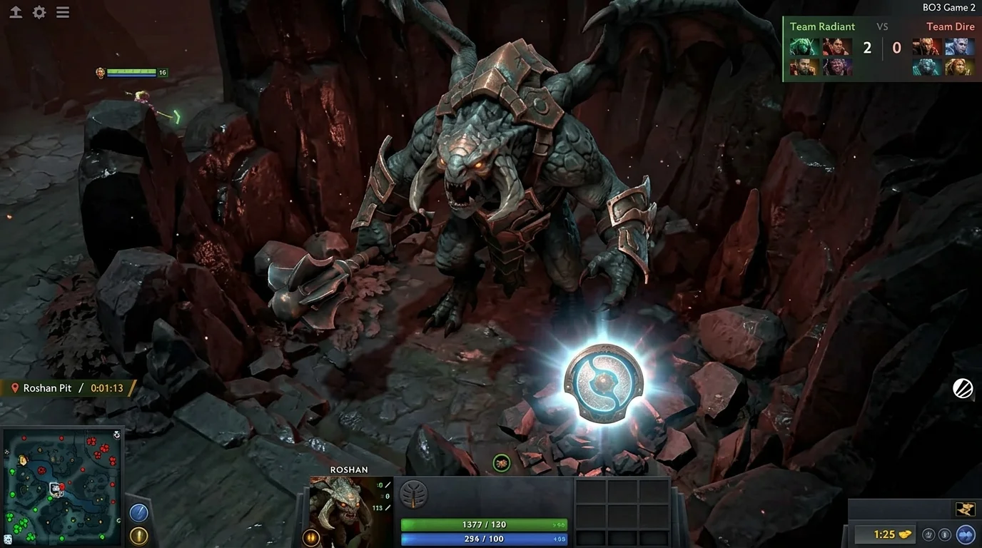 Roshan-Mechanik Dota 2 Wetten – Aegis-Status und Roshan-Kill als Spezialmarkt und Live-Wettsignal