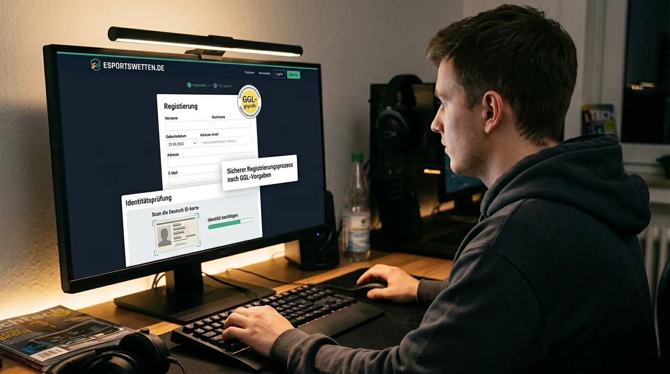 Registrierung bei GGL-lizenziertem Esports-Wettanbieter: Whitelist prüfen und Konto erstellen