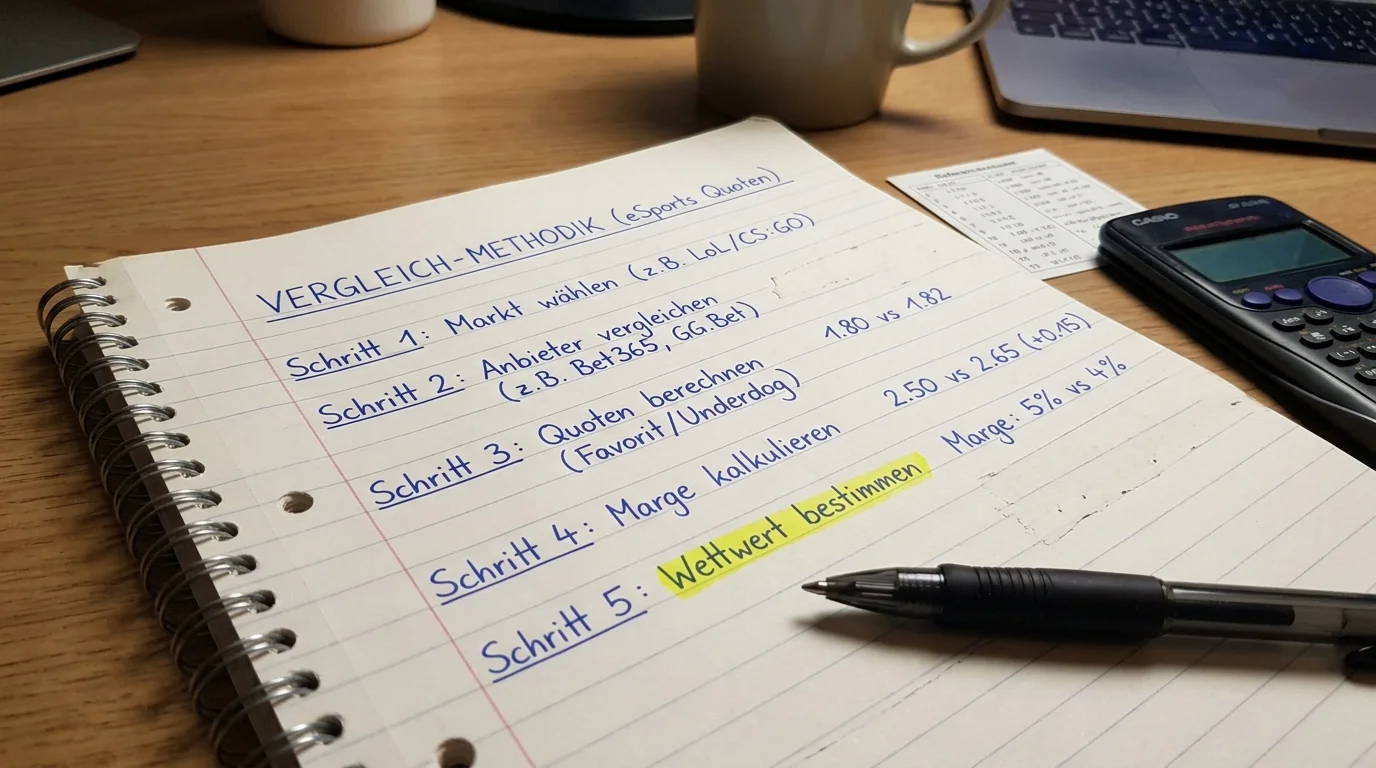 Systematischer Esports Quotenvergleich Methodik – Schritt-für-Schritt Analyse vor CS2-Majors und LoL-Turnieren
