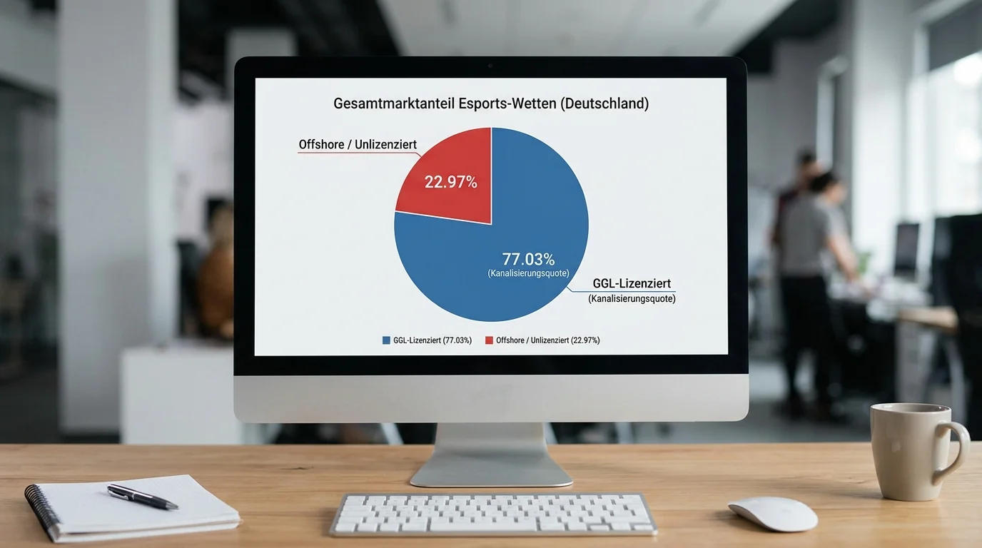 Marktanteile GGL vs. Offshore Esport-Wetten Deutschland 2024 – Kanalisierungsquote und illegaler Marktanteil