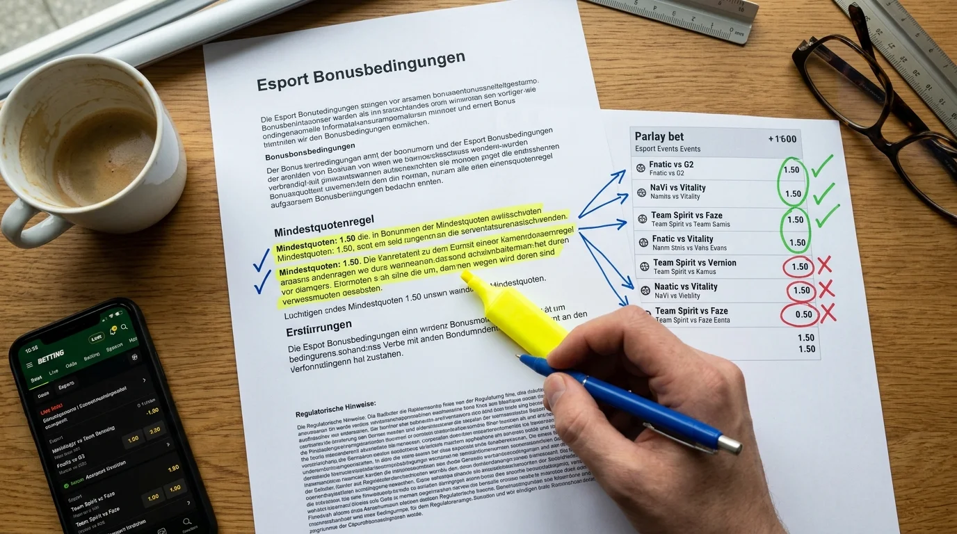 Mindestquoten bei Esport-Kombiwetten und Bonusbedingungen – Einschränkungen und Umsatzanforderungen erklärt