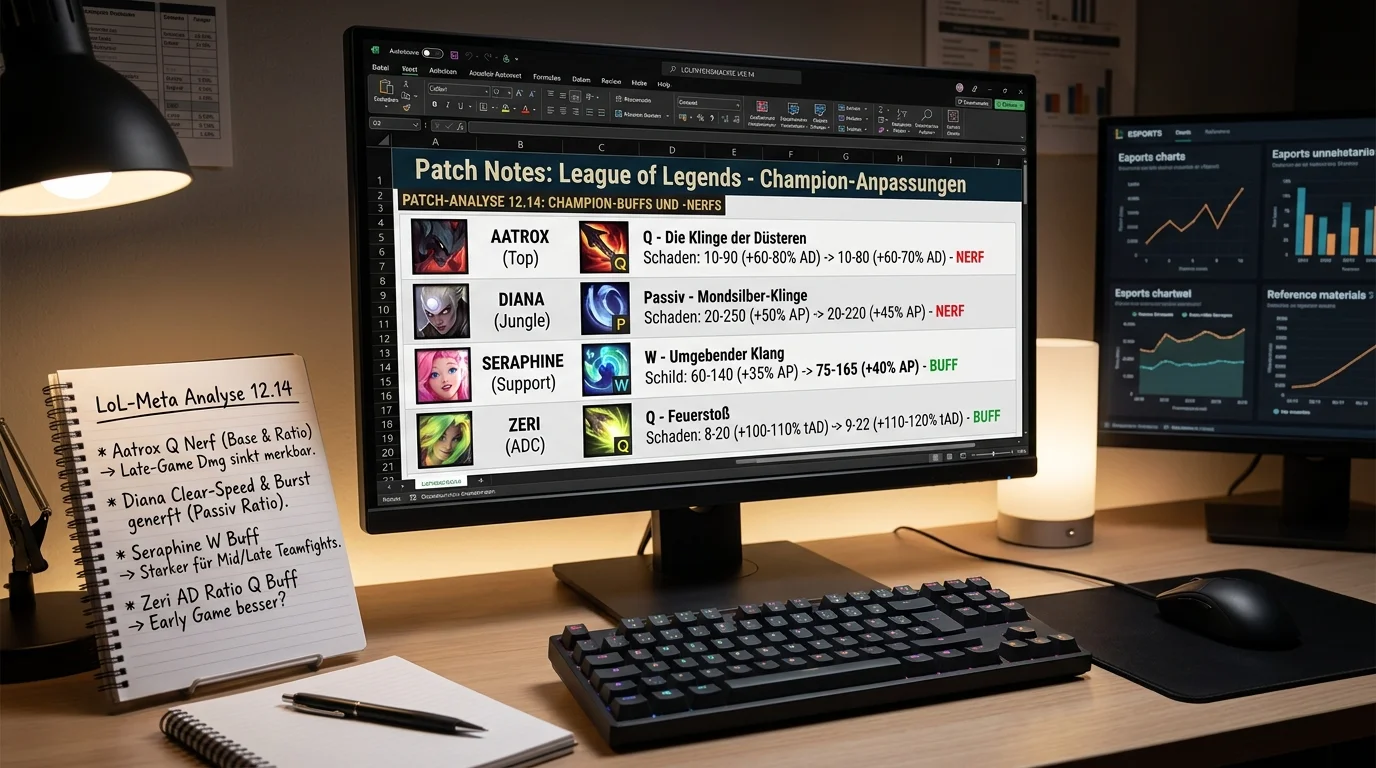 Patch-Analyse LoL Wetten – Meta-Shifts und Champion-Nerfs als Quotenbeweger bei League of Legends identifizieren