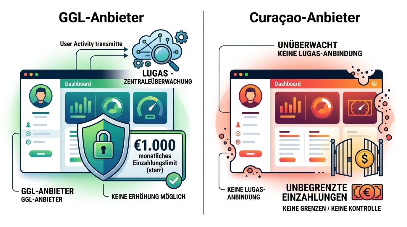 LUGAS-Lücke bei Offshore-Anbietern – warum das 1.000-Euro-Einzahlungsmonitoring bei Curaçao-Buchmachers nicht greift