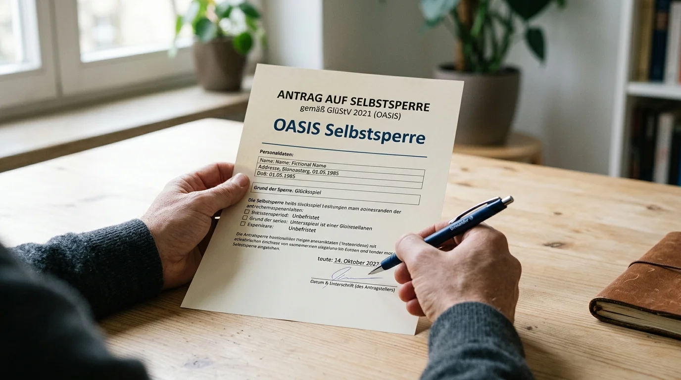OASIS Spielersperre Antrag Deutschland Selbstsperre für Sportwetten beantragen