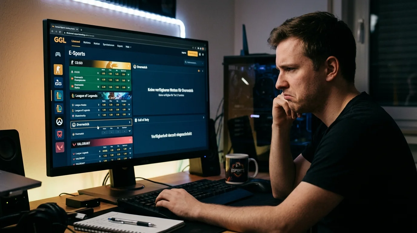 Begrenzte Markttiefe für Overwatch und CoD Wetten bei GGL-lizenzierten Anbietern in Deutschland
