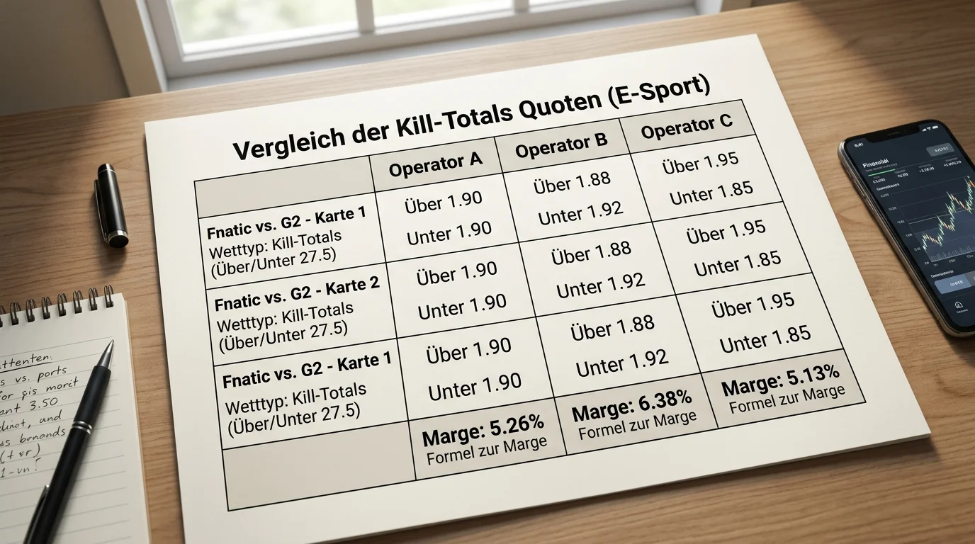 Anbietervergleich für Totals-Wetten im Esport – Margen und Auszahlungsquoten im Überblick
